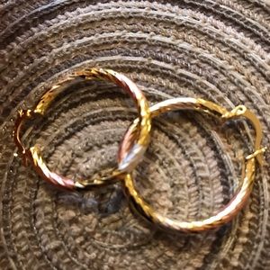18KGP WG,G,PG  plated Hoop Earrings